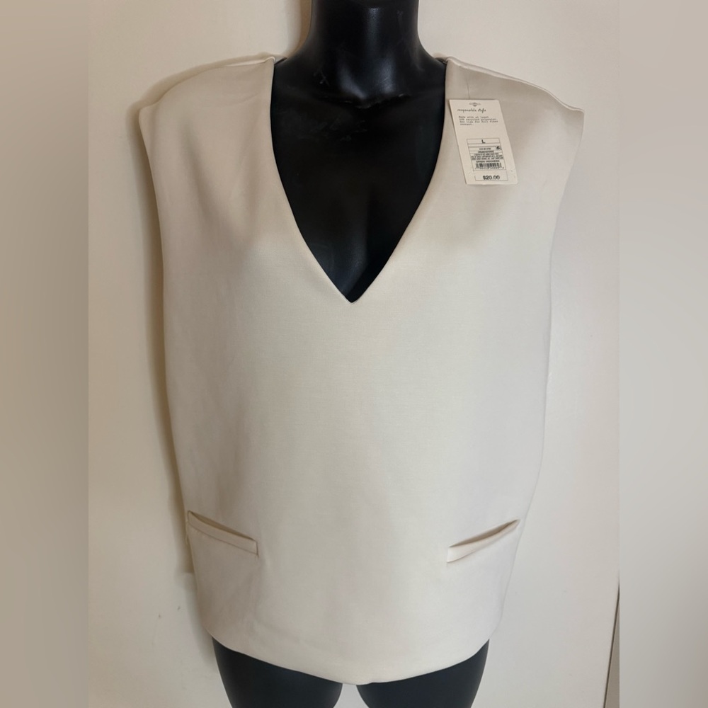 A New Day Cream Sleeveless Blouse